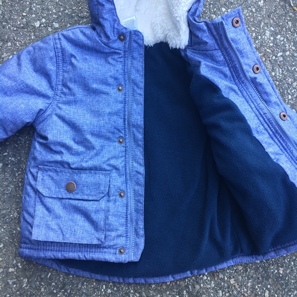 Little Me Baby Blue Jacket with Fleece Lining - Picture 6 of 12